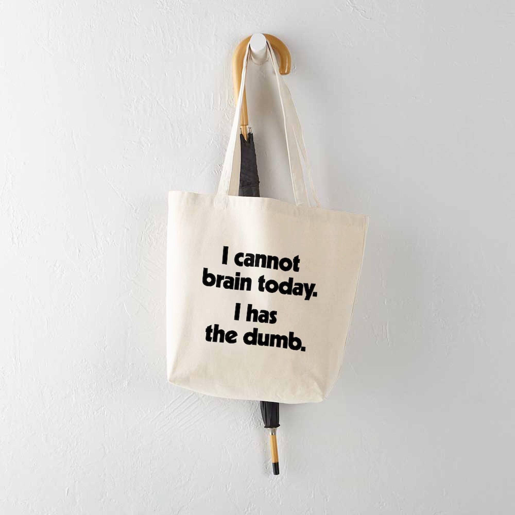 CafePress 'I Cannot Brain Today' Natural Canvas Tote Bag - Eco-Friendly Reusable Shopping Bag for Groceries, Beach, Work & Daily Use