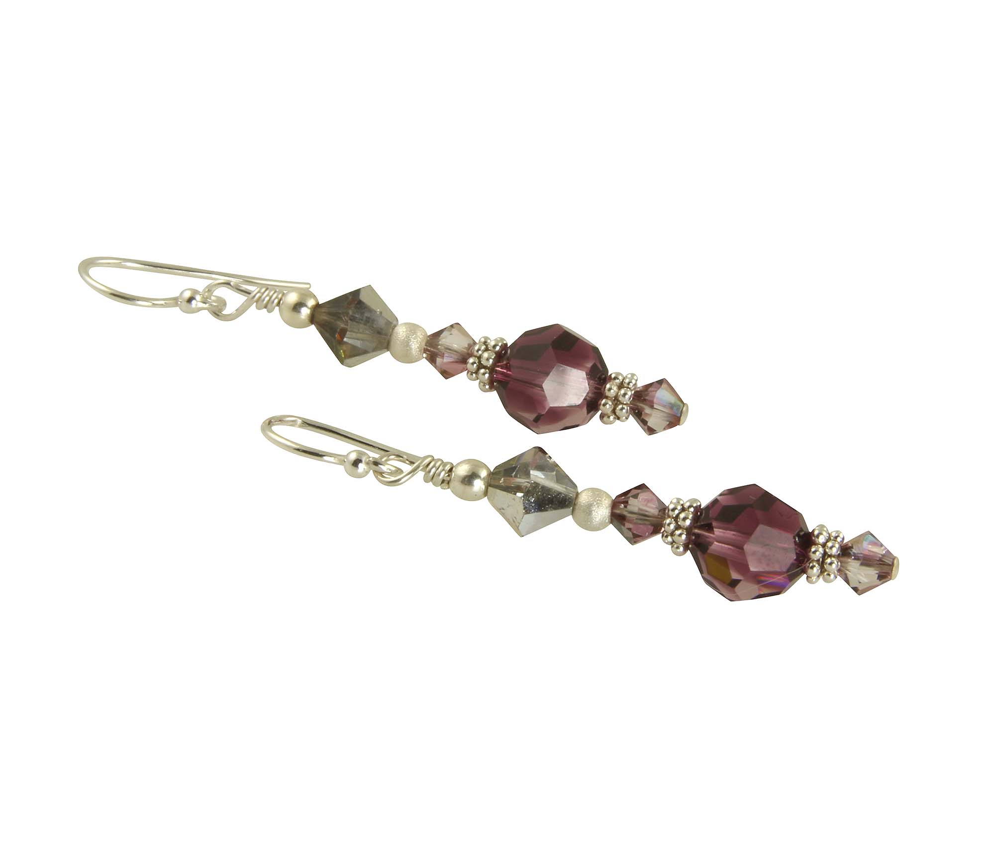 Amethyst Crystal Drop Bead Earrings for Women - Elegant Purple Gemstone Dangle Earrings | Perfect for Parties, Weddings & Everyday Wear