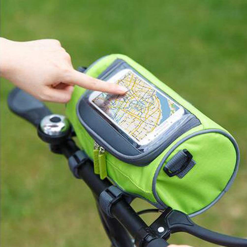 LIOOBO Bike Handlebar Bag - Waterproof Front Frame Storage Bag for Mountain & Road Bikes - Touch Screen Accessible Cycling Phone Pouch - Perfect for Commuting, Touring & Outdoor Adventures