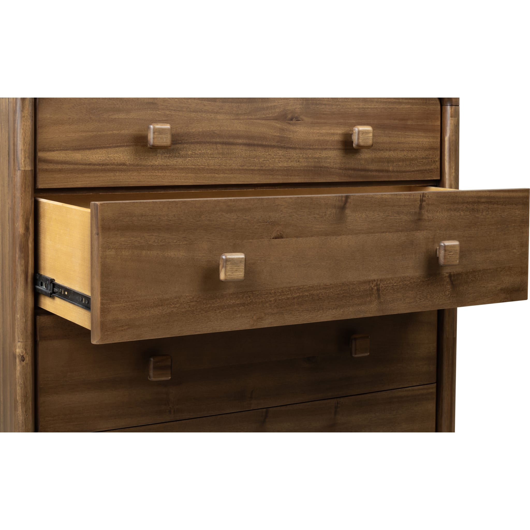 Boka 5-Drawer Acacia Wood Chest in Impala Finish - Stylish Storage for Bedroom, Living Room, or Office Organization