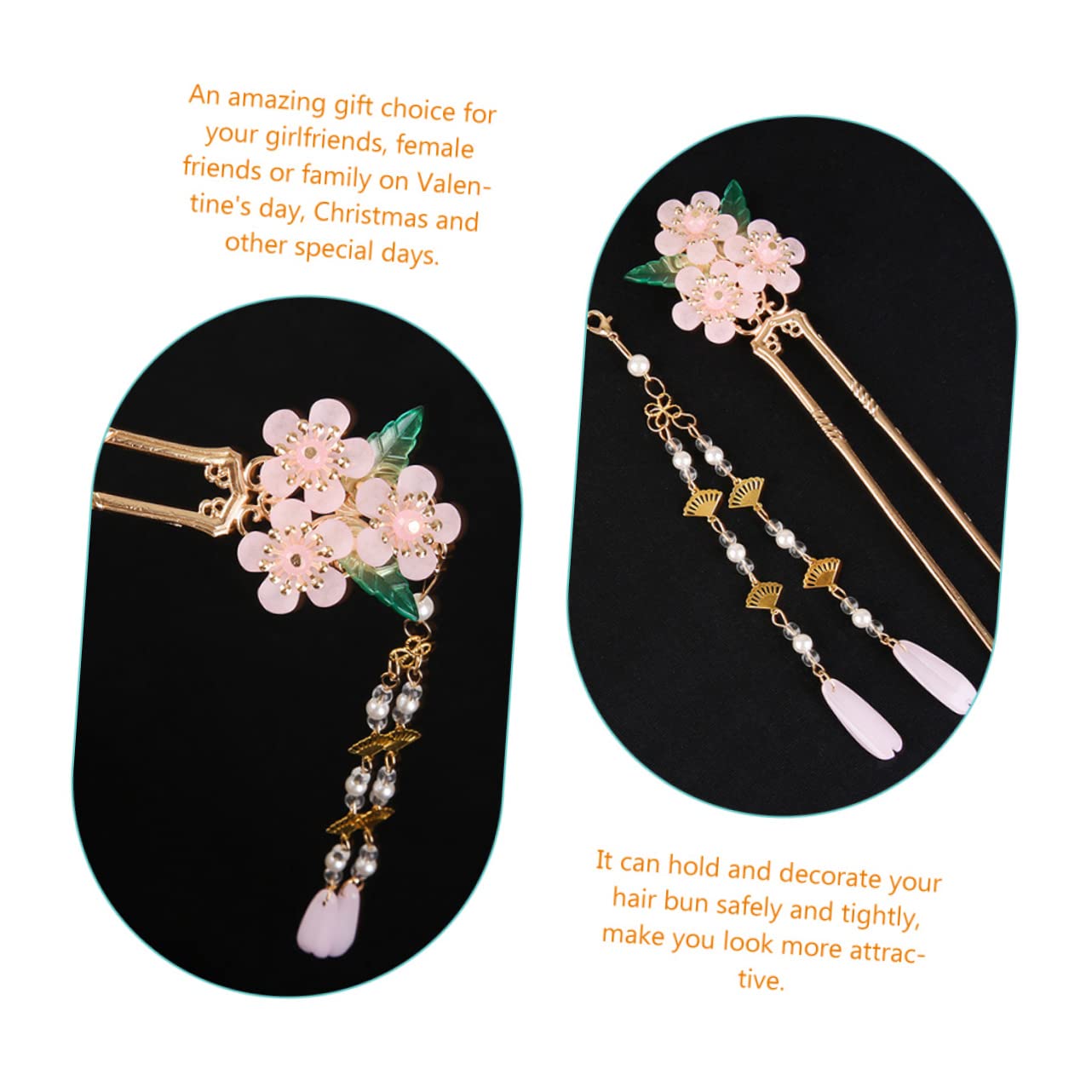 Beavorty 3pcs Japanese Hair Sticks with Tassel - Chinese Hair Chopsticks for Women, Hair Bun Pins, Flyaway Control Sticks - Perfect for Updos, Bridal Hairstyles, and Traditional Asian Fashion Accessories