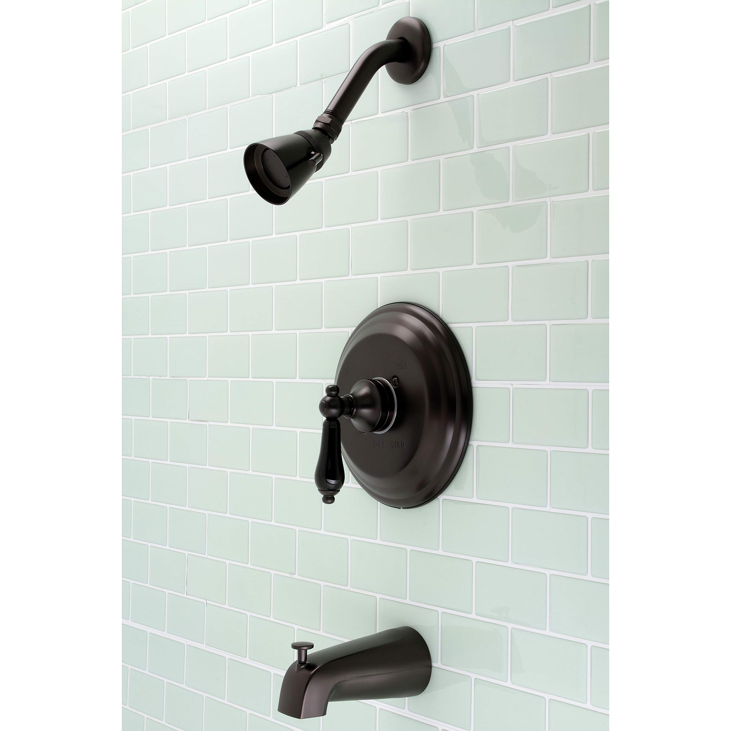 Kingston Brass KB3635PKL Duchess Oil Rubbed Bronze Tub and Shower Faucet - 7.5 x 7.13 x 5 Inches - Vintage Style Bathroom Fixture for Classic & Modern Bathrooms