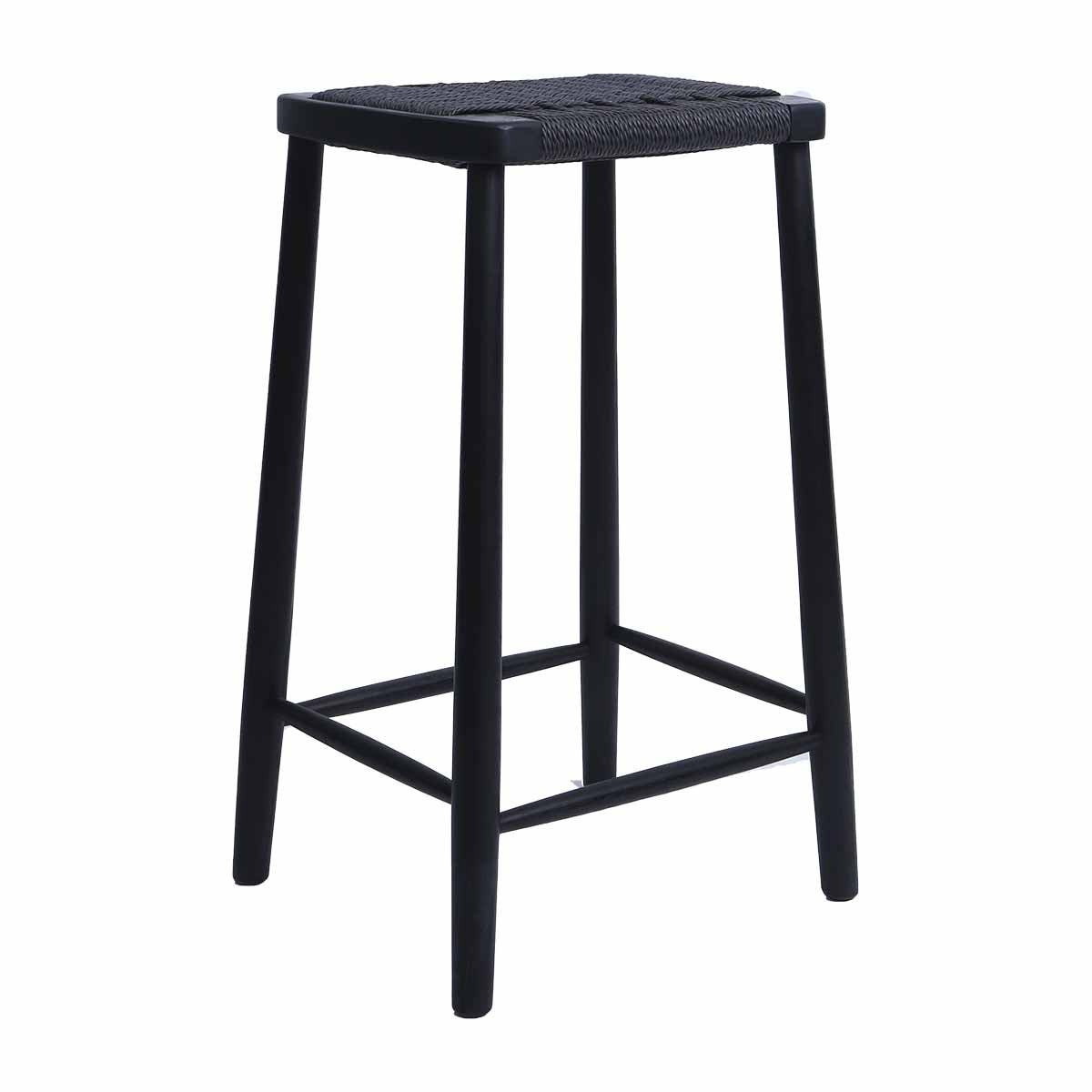 Fitzroy Rattan Bar Stool - Natural Wicker Counter Height Stool with Cushion - Perfect for Kitchen Island, Breakfast Nook & Outdoor Patio Seating