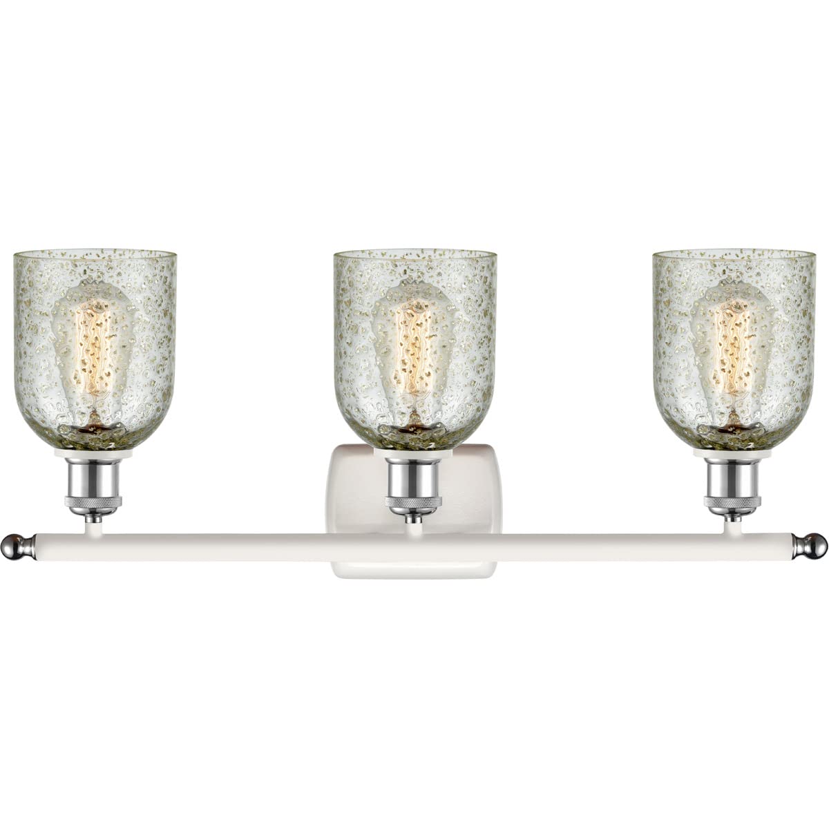 Innovations 516-3W-WPC-G259-LED Caledonia 3-Light Bathroom Vanity Light - White & Polished Chrome - Ballston Collection - Perfect for Modern Bathroom, Master Bath, Powder Room Lighting Upgrade