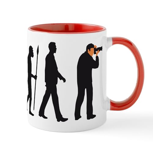 White/Red Inside - Evolution Of Man Photographer Mugs