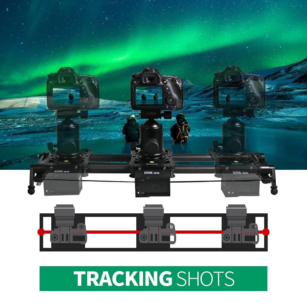 KONOVA P1S3 Wireless Motorized Carbon Fiber Camera Slider for DSLR, Mirrorless & Smartphones - 60cm/23.6