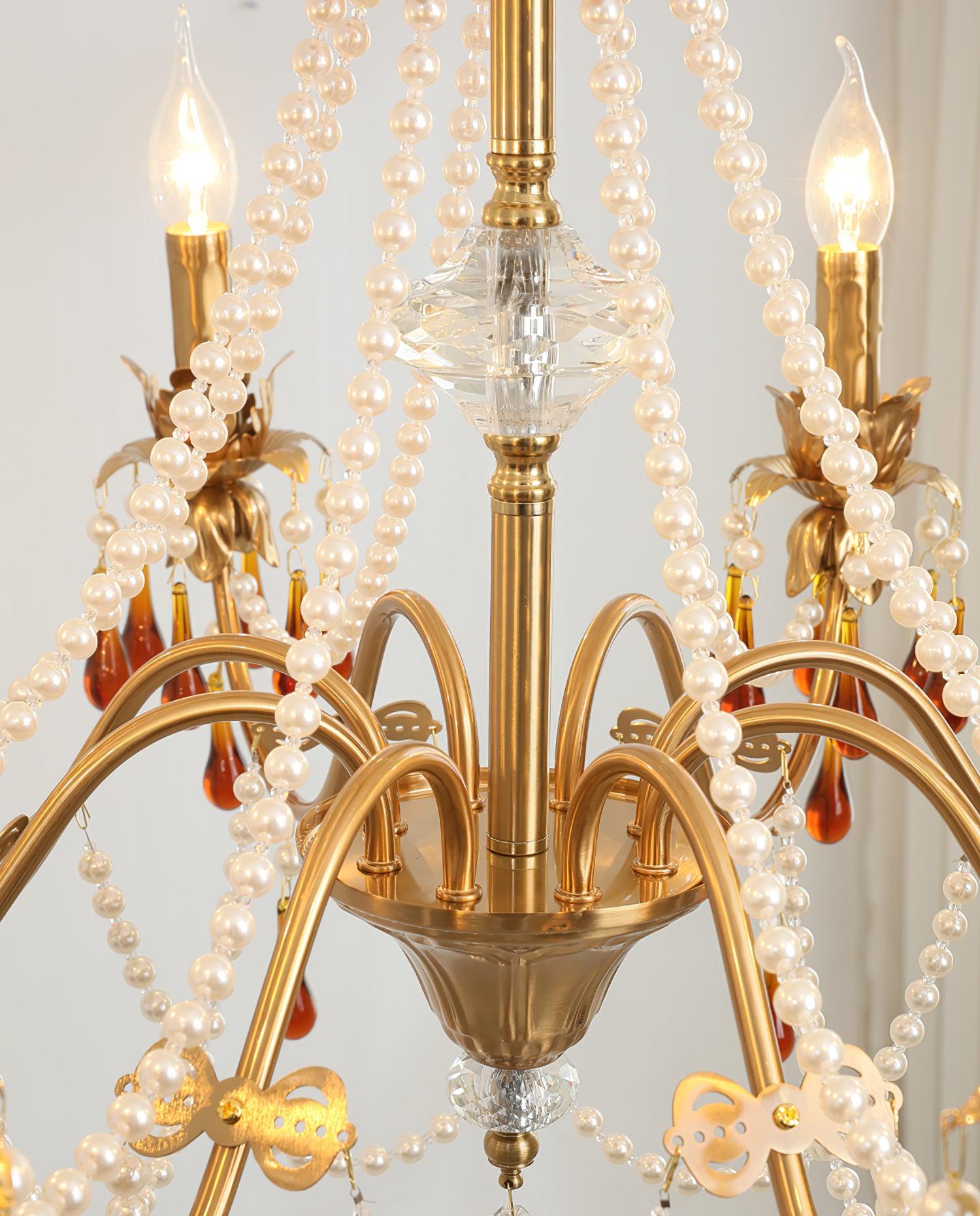Luxury Aureate Amber Crystal Chandelier - Elegant Ceiling Light Fixture for Dining Room, Living Room & Bedroom Decor