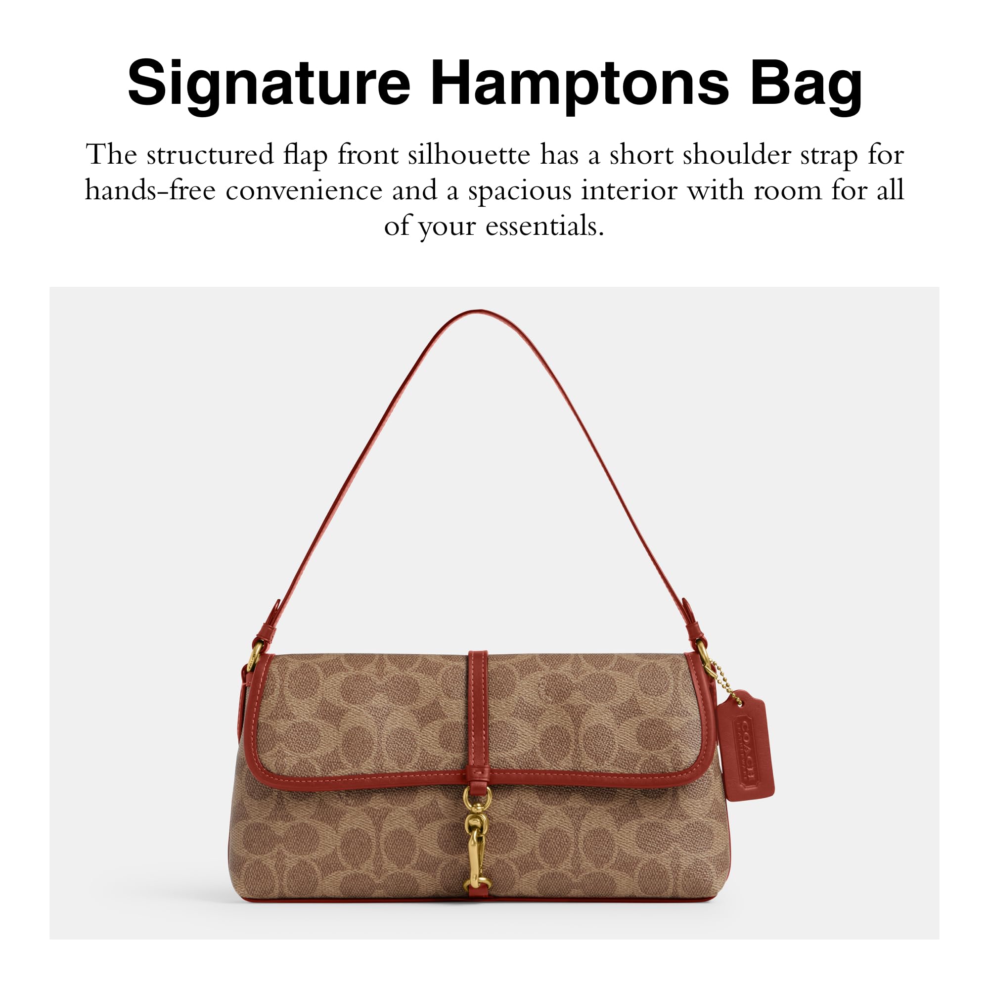 Coach Signature Coated Canvas Hamptons Handbag - Stylish Crossbody Purse for Women, Perfect for Work, Travel & Everyday Use