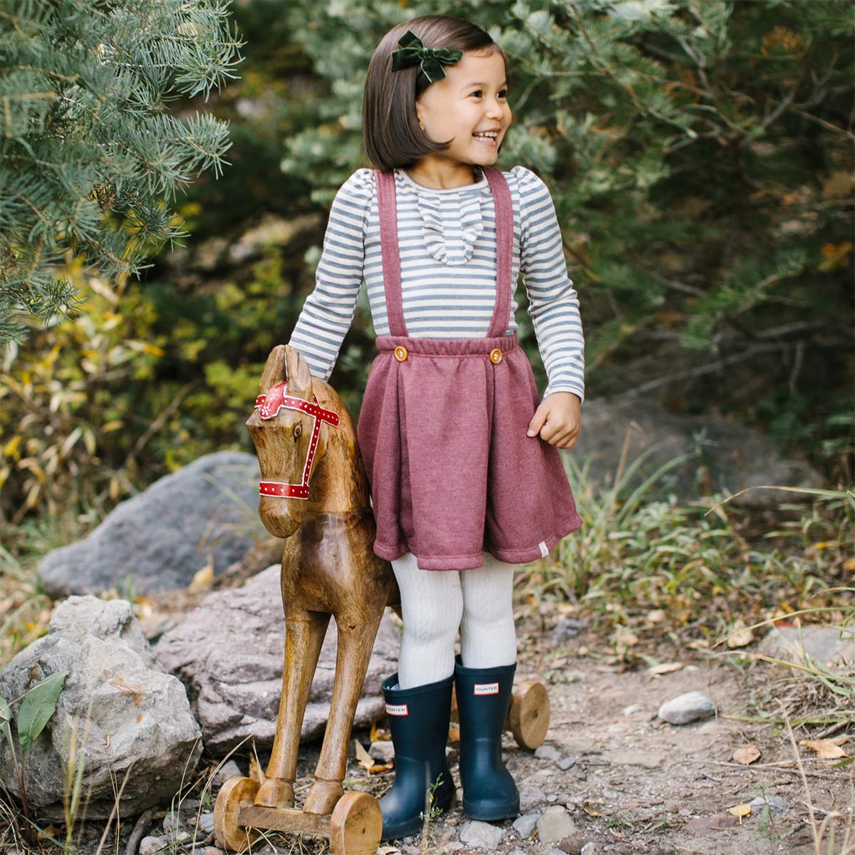 HEZIOWYUN Toddler Baby Girl Velvet Suspender Dress with Ruffle Strap - Soft Velvet Overall Skirt Outfit for Special Occasions & Photo Shoots