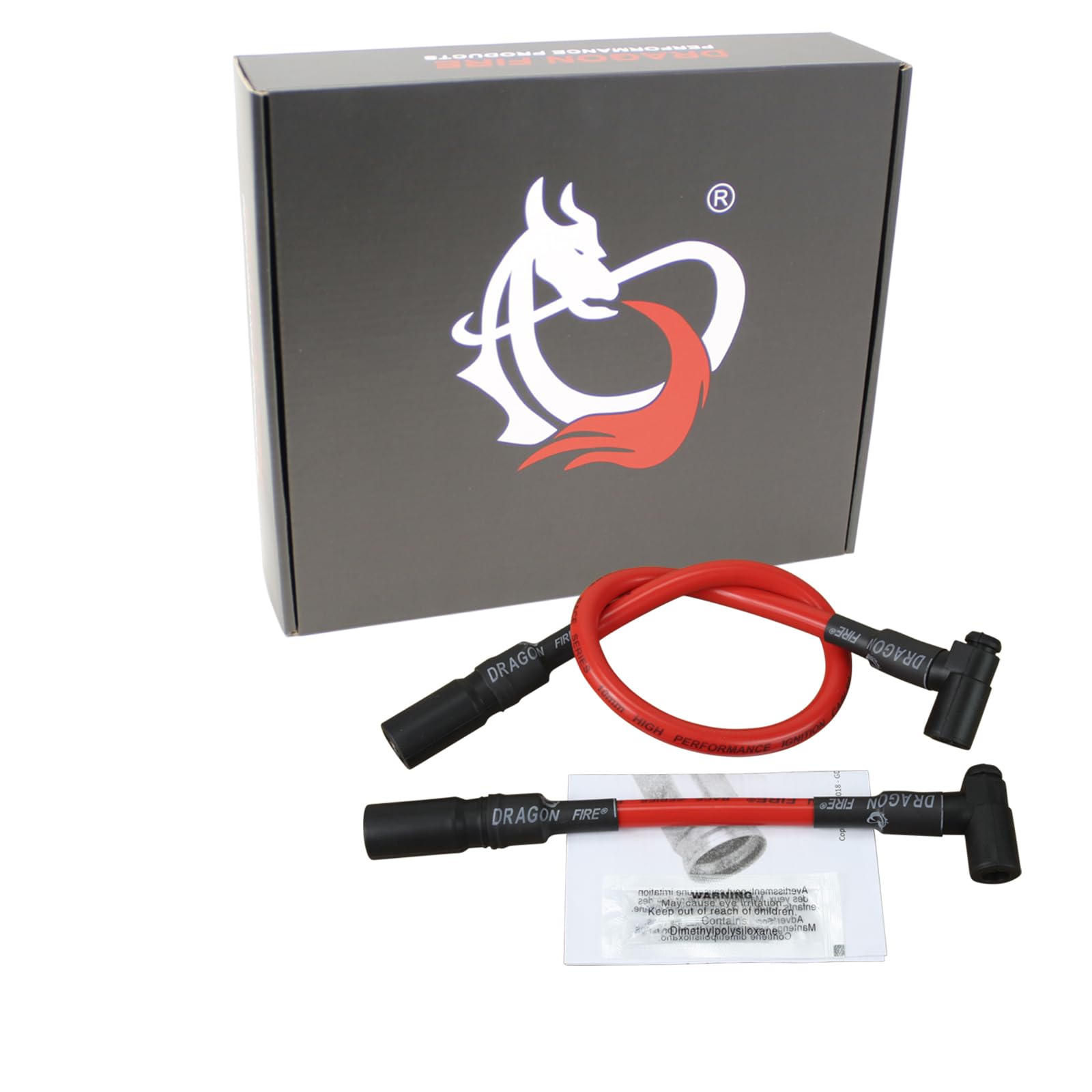 AIP Electronics Dragon Fire Race 10.2mm Spark Plug Wire Set - Compatible with 1999-2017 Harley Davidson DYNA Models (PWJ188) | High Performance Ignition Upgrade for Improved Acceleration & Fuel Efficiency