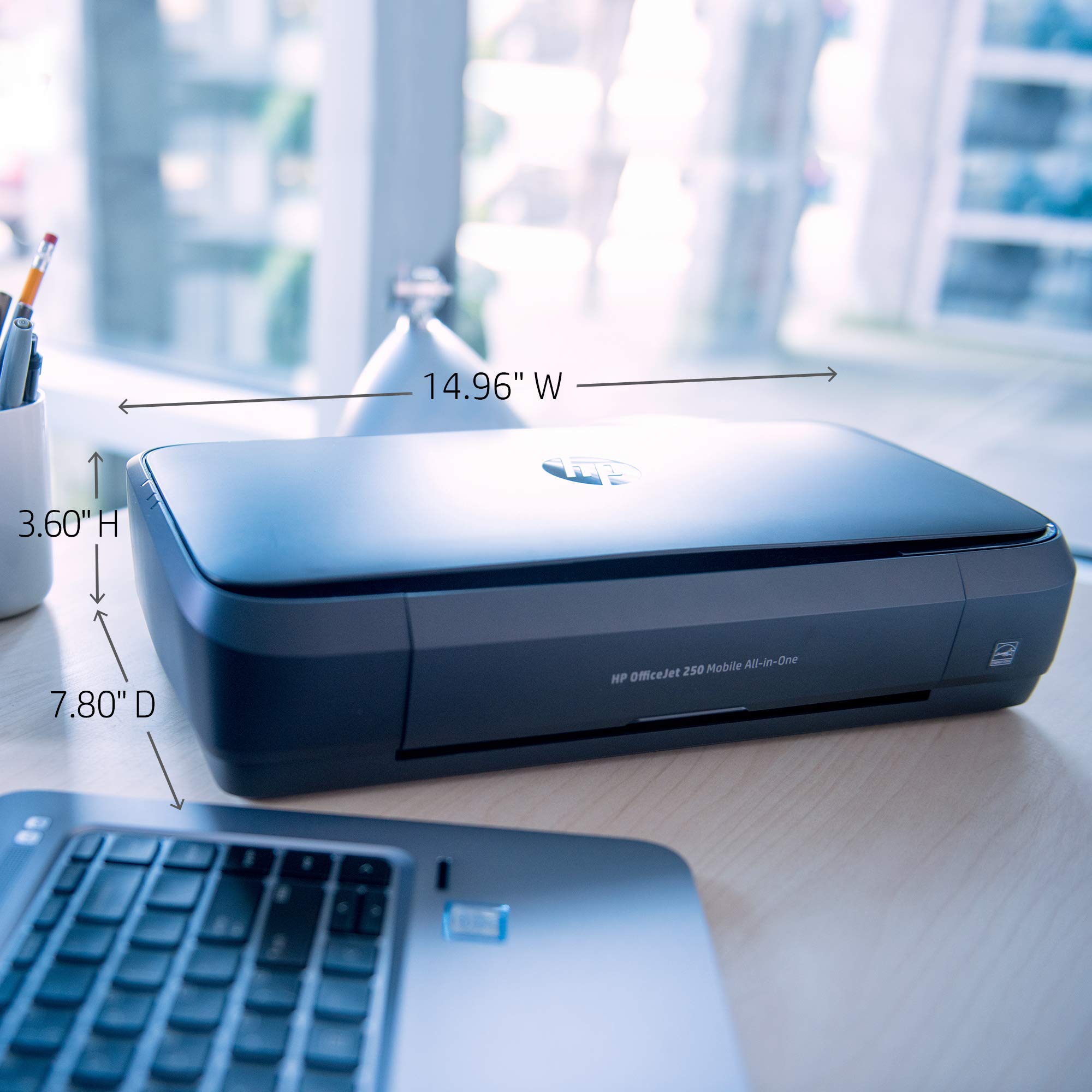 HP OfficeJet 250 Portable All-in-One Printer - Wireless, Mobile Printing, Compact Design (Renewed) | Ideal for Home Office, Business Travel & On-the-Go Printing (Model CZ992A)