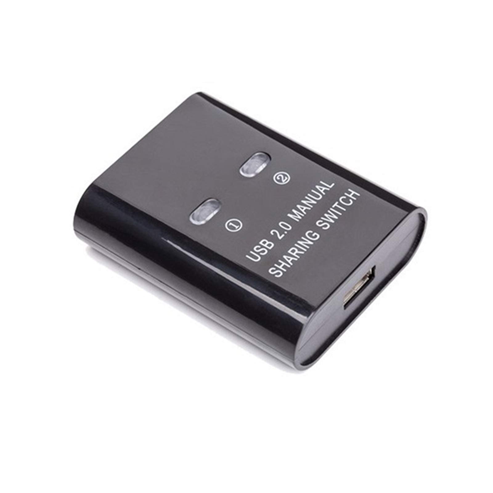 2-Port USB Printer Sharing Switch - Manual USB Switcher for 2 Computers to Share 1 Printer/Scanner - Includes 2 Male USB Cables - Perfect for Home Office & Small Business Workspaces