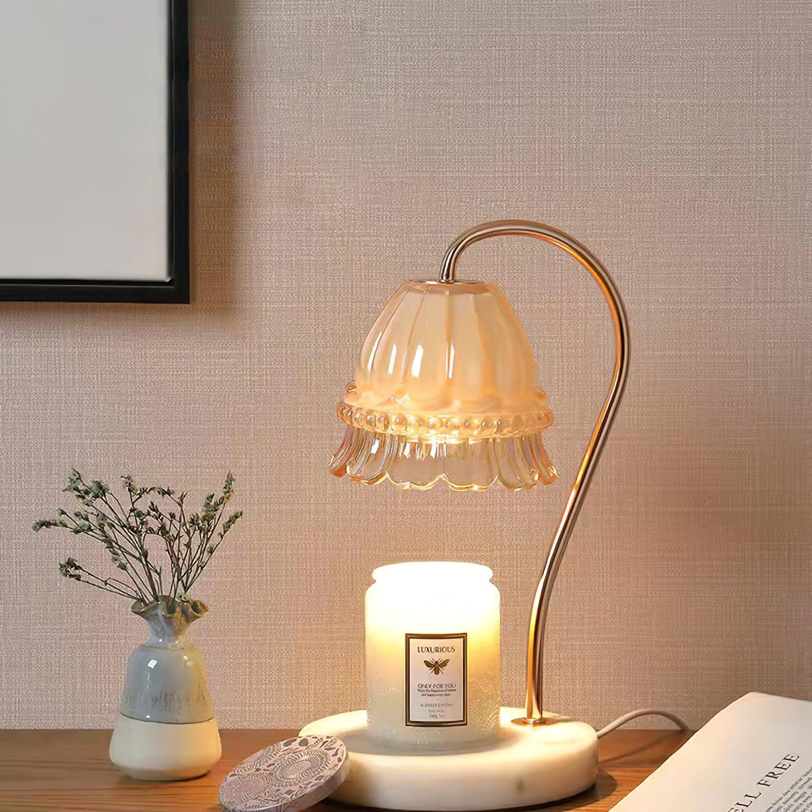 Lily Marble Warmer Table Lamp - Elegant Nightstand Light for Bedroom, Living Room, or Office - Perfect for Reading, Relaxing, and Creating Cozy Ambiance