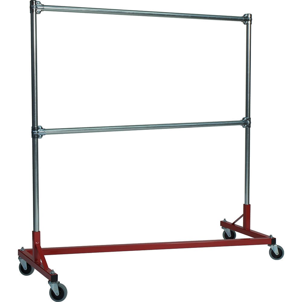 Heavy Duty Rolling Z Rack with 60-inch Uprights - Commercial Garment Rack for Retail Stores, Warehouses & Home Organization