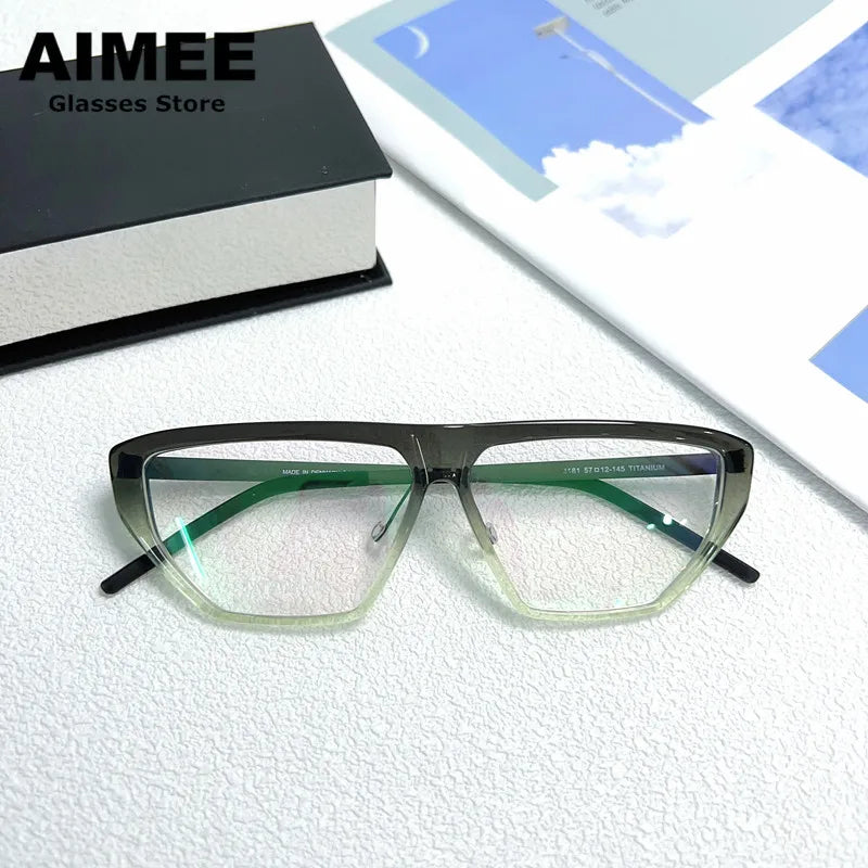 Aimee Unisex Full Rim Square Titanium Eyeglasses Frame - Lightweight Durable Eyewear for Men & Women - Perfect for Work, Reading & Fashion Accessories (Model 1181)