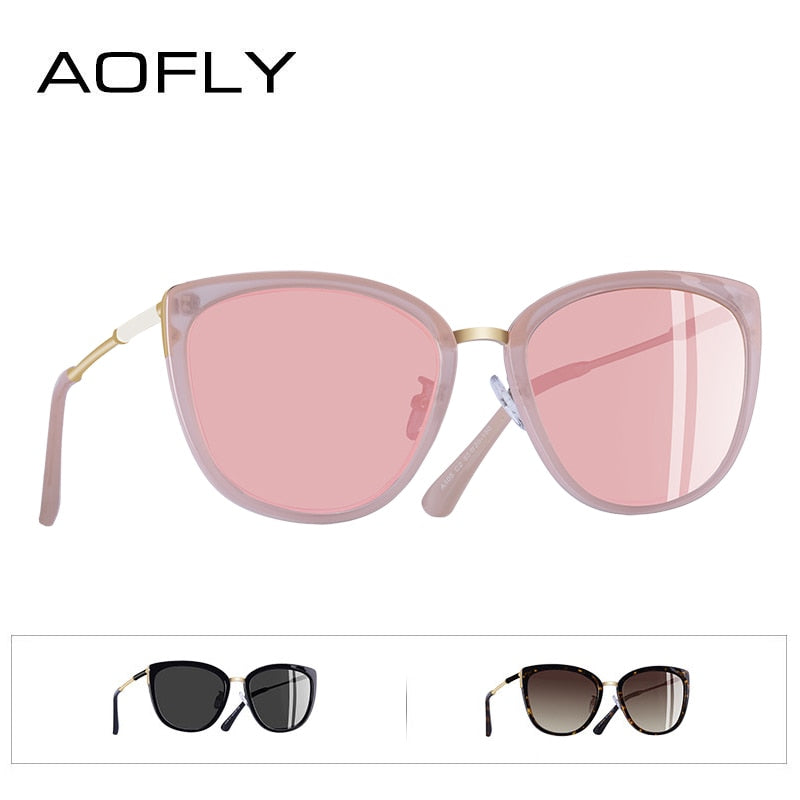 Aofly Women's Polarized Cat Eye Sunglasses with Alloy Frame - UV Protection, Fashionable & Lightweight for Driving, Beach & Outdoor Activities