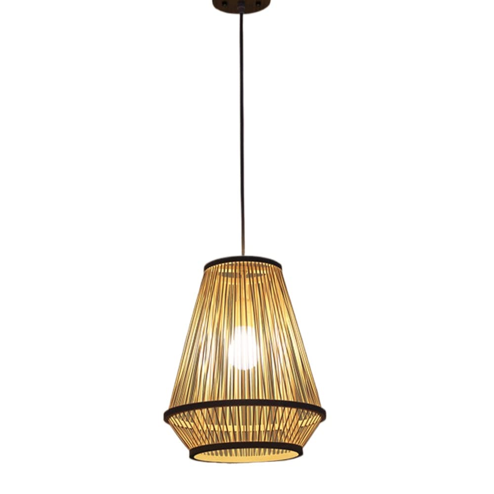 Vintage Rattan Pendant Light - Handwoven Bamboo Chandelier for Bedroom, Dining Room & Tea Room | Modern Boho Ceiling Lamp with Natural Woven Texture | Perfect for Farmhouse, Coastal & Bohemian Decor Styles