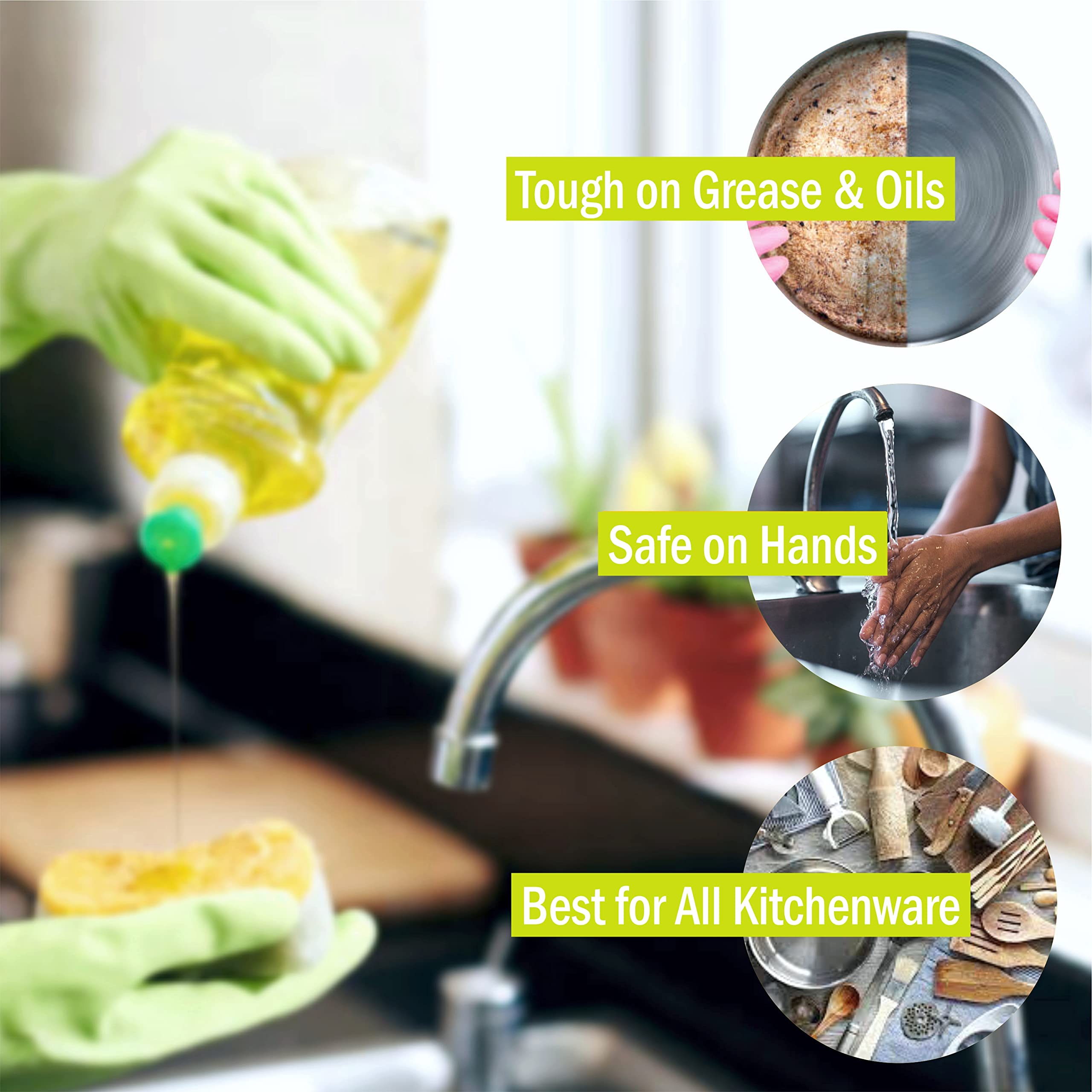Onive PowerDrop Dishwash Liquid Gel 5L Refill Pack - Lemon Power, No Residue, Concentrated Dishwasher Detergent for All Utensils | Heavy-Duty Kitchen Cleaning for Pots, Pans & Dishes