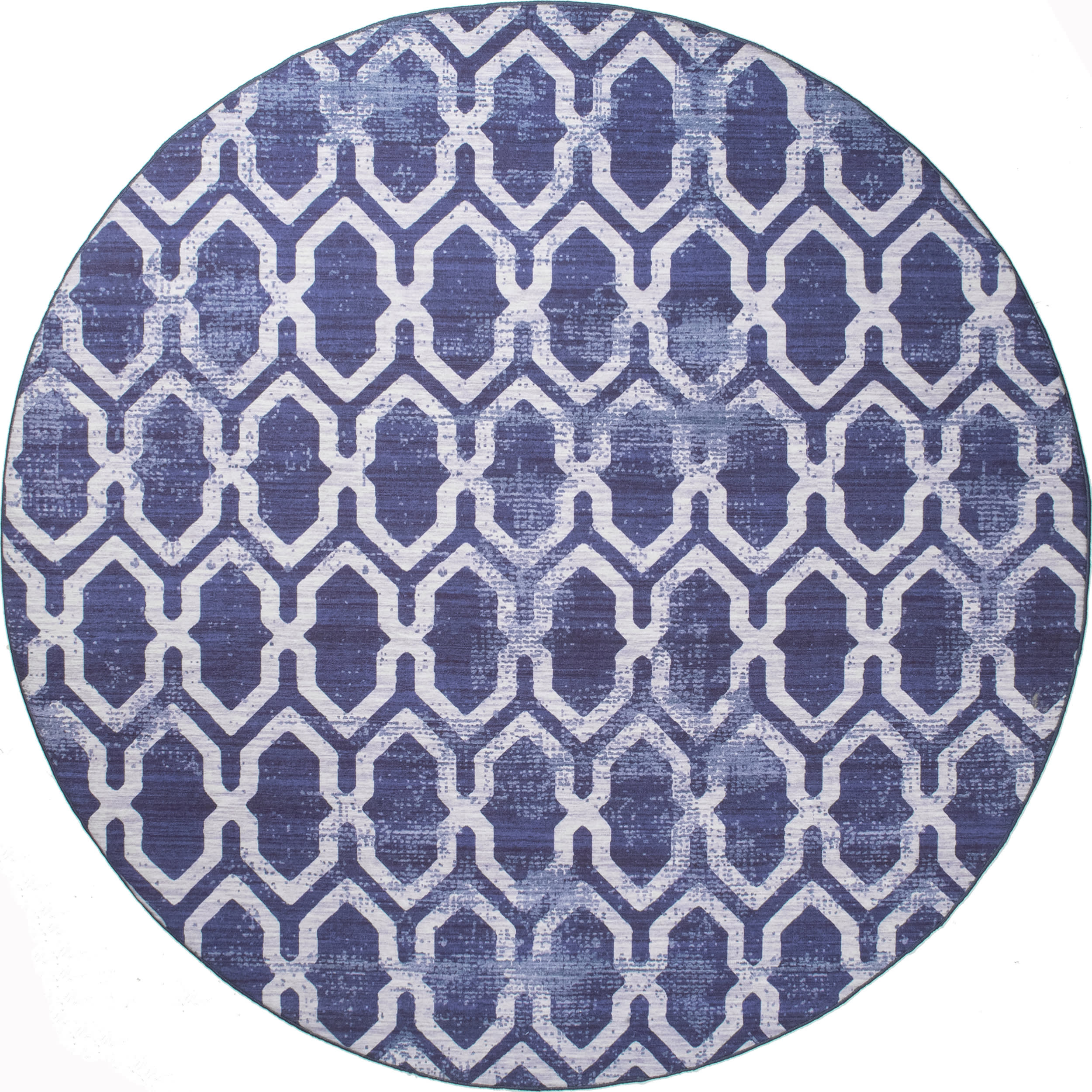 Blue Megan Trellis Washable Indoor Outdoor Rug - Perfect for Patio, Living Room & Bedroom Decor