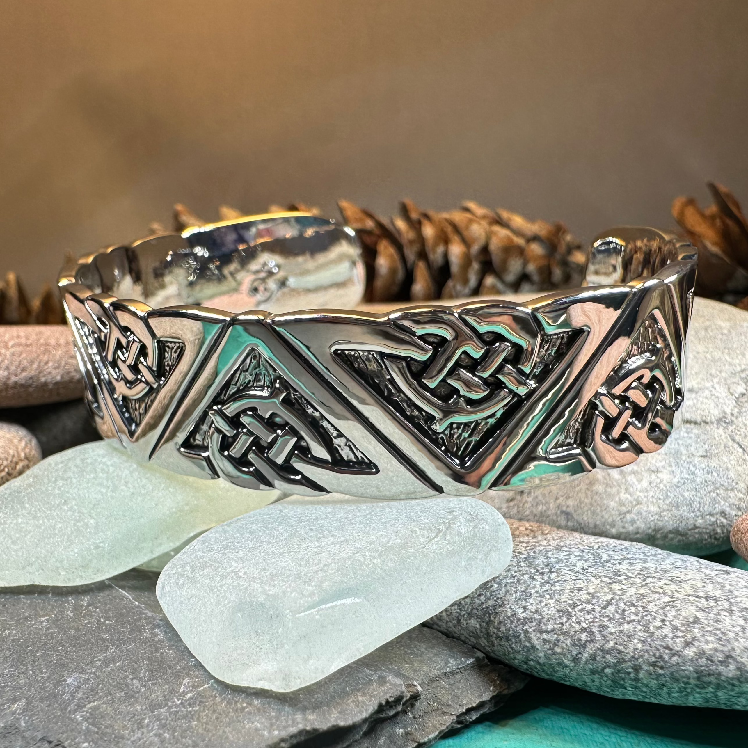 Celtic Knot Cuff Bracelet for Women - Stainless Steel Destiny Jewelry - Perfect for Gifts, Weddings & Boho Fashion Accessories