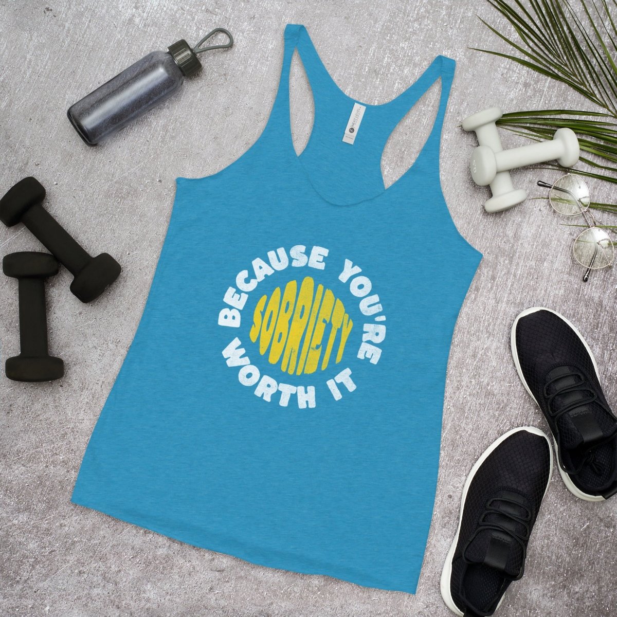 Empowering Sobriety Racerback Tank Top - Motivational Fitness & Workout Apparel for Women - Perfect for Yoga, Running & Gym