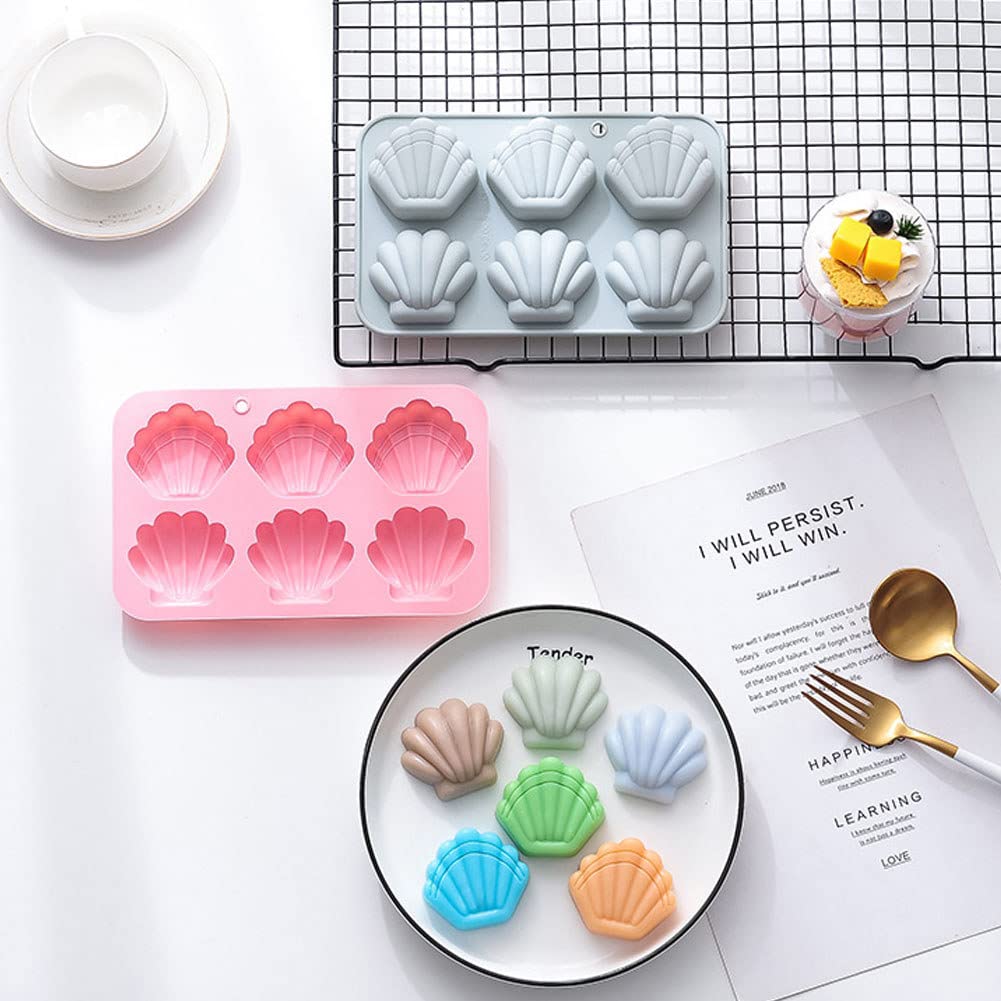 CANDeal Silicone Madeleine Baking Tray Set of 2 - Non-Stick 6-Cavity Madeleine Mold for Cakes, Chocolate, Candy & Biscuits - Perfect for Home Baking, Tea Parties & French Pastry Making