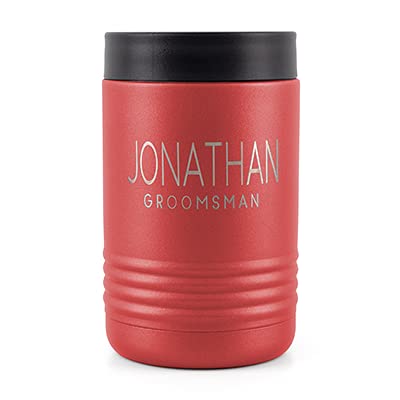 Personalized Stainless Steel Beer Can Cooler - Groomsmen & Bachelor Party Gift for Outdoor Events