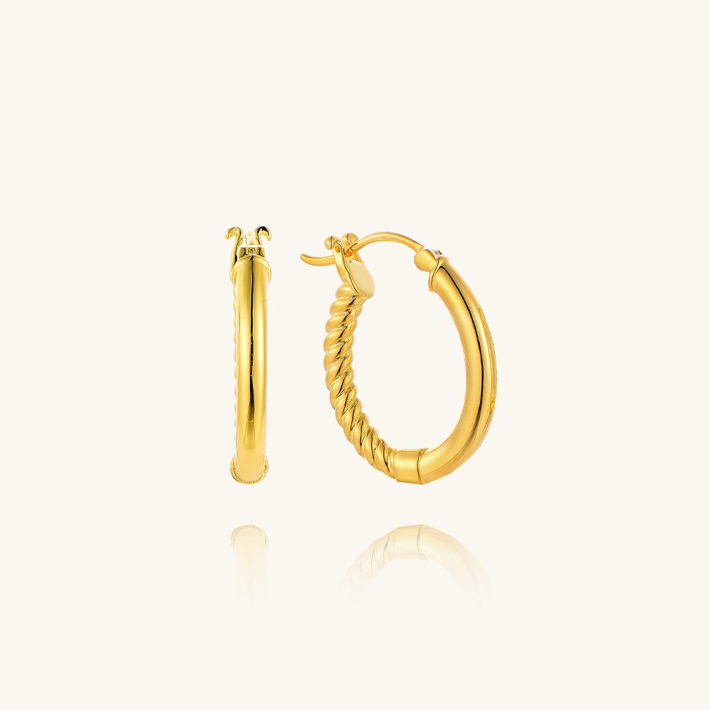 Golden Dome Texture Medium Hoop Earrings for Women - Trendy Boho Chic Jewelry - Perfect for Everyday Wear, Parties & Special Occasions