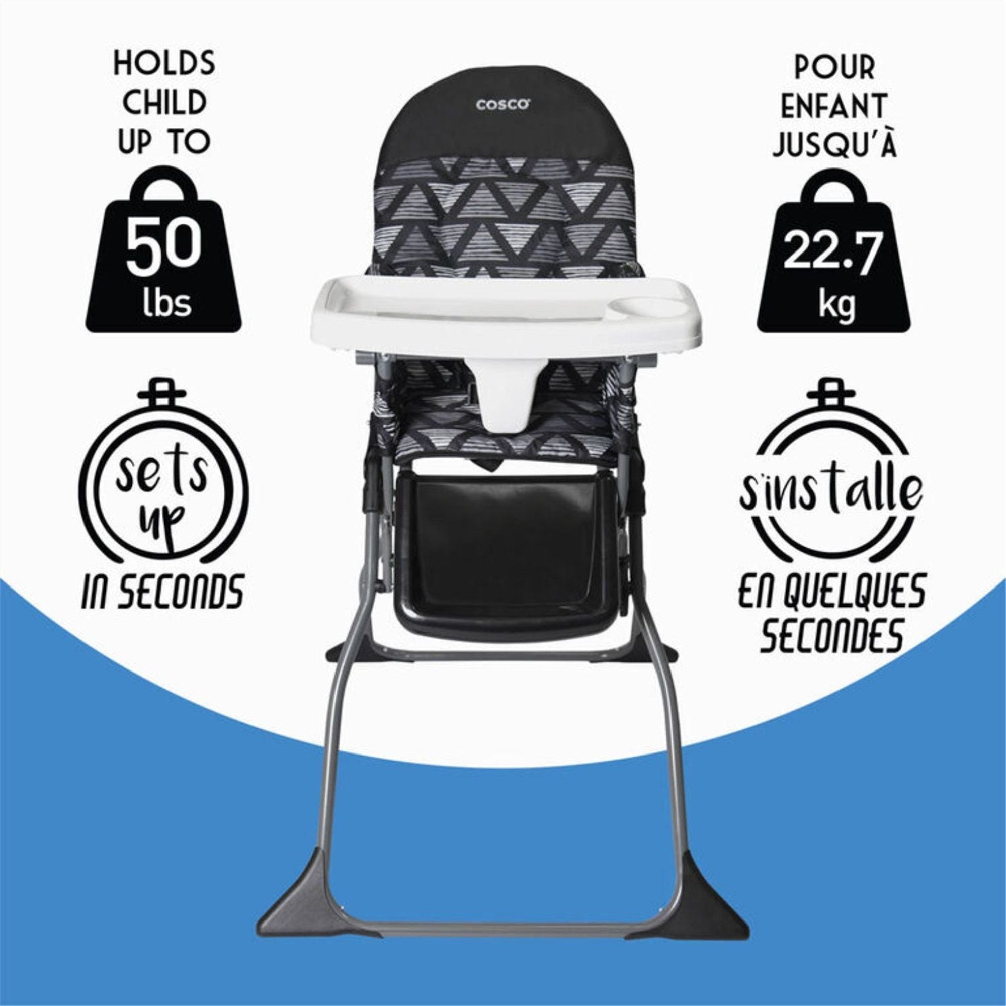 Cosco Simplefold LX High Chair for Babies & Toddlers - Lightweight, Portable, Easy Fold - Perfect for Dining, Travel & Outdoor Use