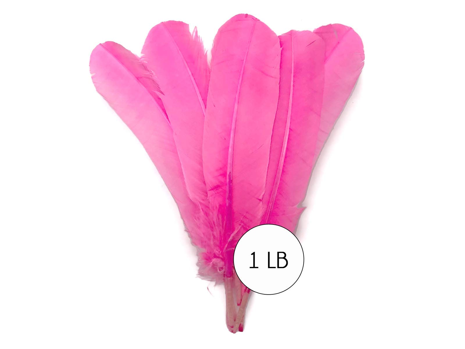 1 Lb. Pink Turkey Tom Rounds Secondary Wing Quill Feathers - Bulk Wholesale Craft Supplies for Halloween Decorations, Costume Accessories & DIY Projects | Moonlight Feather