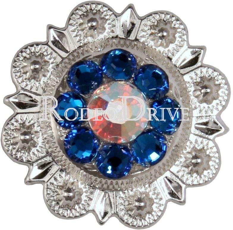 Carpi & AB Bright Silver 1 European Crystal Concho for Western Belts, Cowboy Boots & Leather Crafts - Premium Rhinestone Embellishment for Western Fashion Accessories