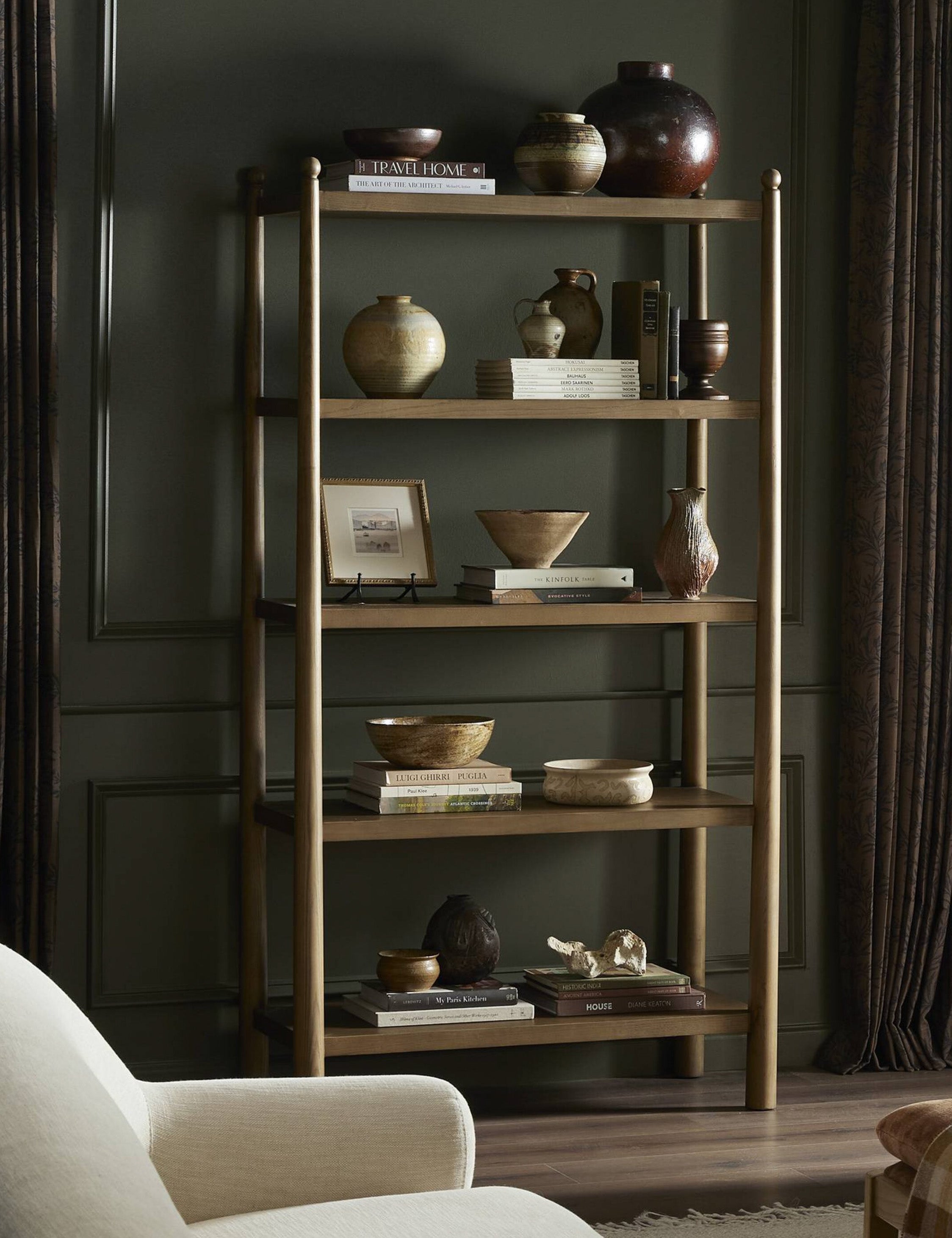 Eldridge Bookcase by Amber Lewis x Four Hands - Stylish Wooden Bookshelf for Home & Office Decor - Perfect for Living Room, Bedroom, or Study Organization