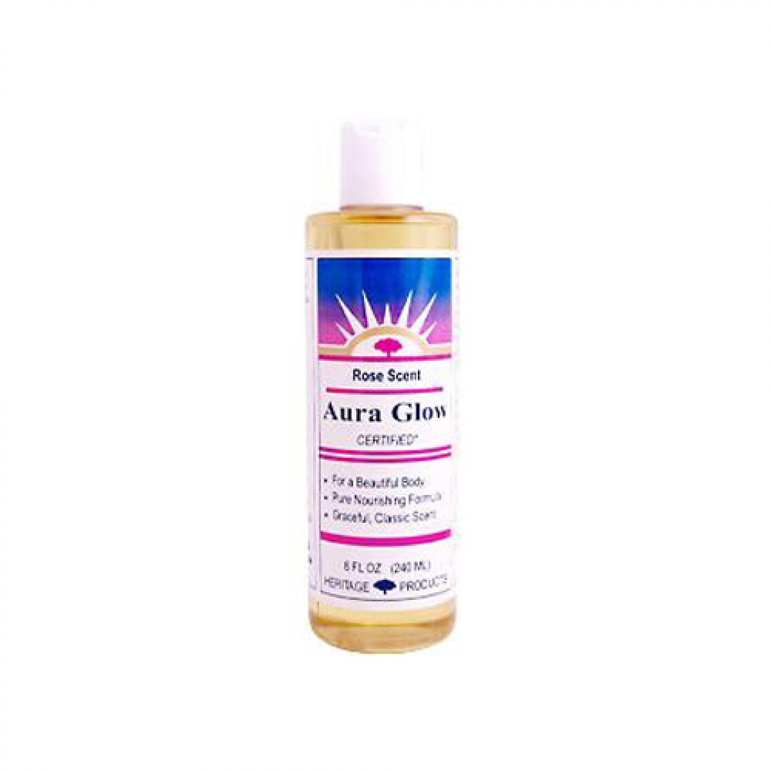 Heritage Store Aura Glow Rose Body Oil – 8 Fl Oz | Hydrating & Nourishing for Radiant Skin | Perfect for Massage, Aromatherapy & Daily Moisturizing