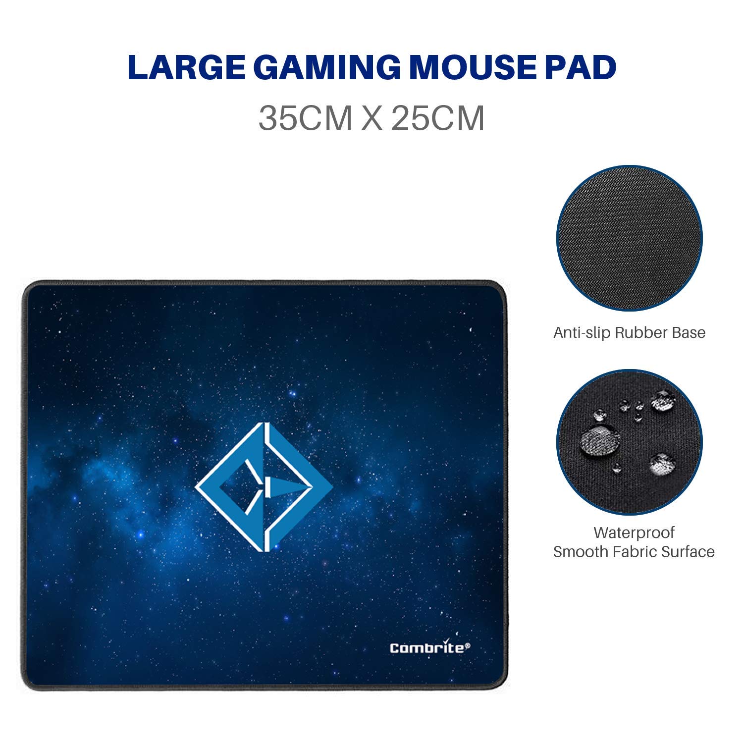 Combrite Raptor Gaming Keyboard and Mouse Set with Large Mouse Pad, RGB LED Backlit, USB Wired Desktop Combo, UK Layout - for PC, Laptop, PS4, Xbox One (Black) - Perfect for Gaming, Office Work, and Home Entertainment