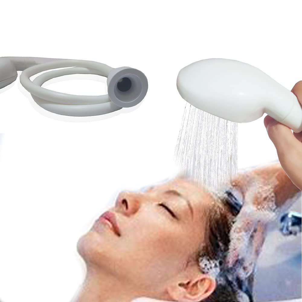 Portable Handheld Sink Hose Faucet Sprayer - Adjustable Shower Head for Baby Bathing, Pet Washing, Hair Rinsing & Vegetable Cleaning - Fits Round Faucets Under 0.9