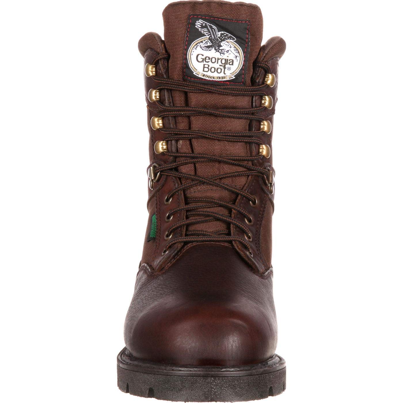 Georgia Boot Men's Homeland 8 Inch Insulated Work Boots - Waterproof Steel Toe Safety Shoes for Construction, Hiking & Outdoor Work