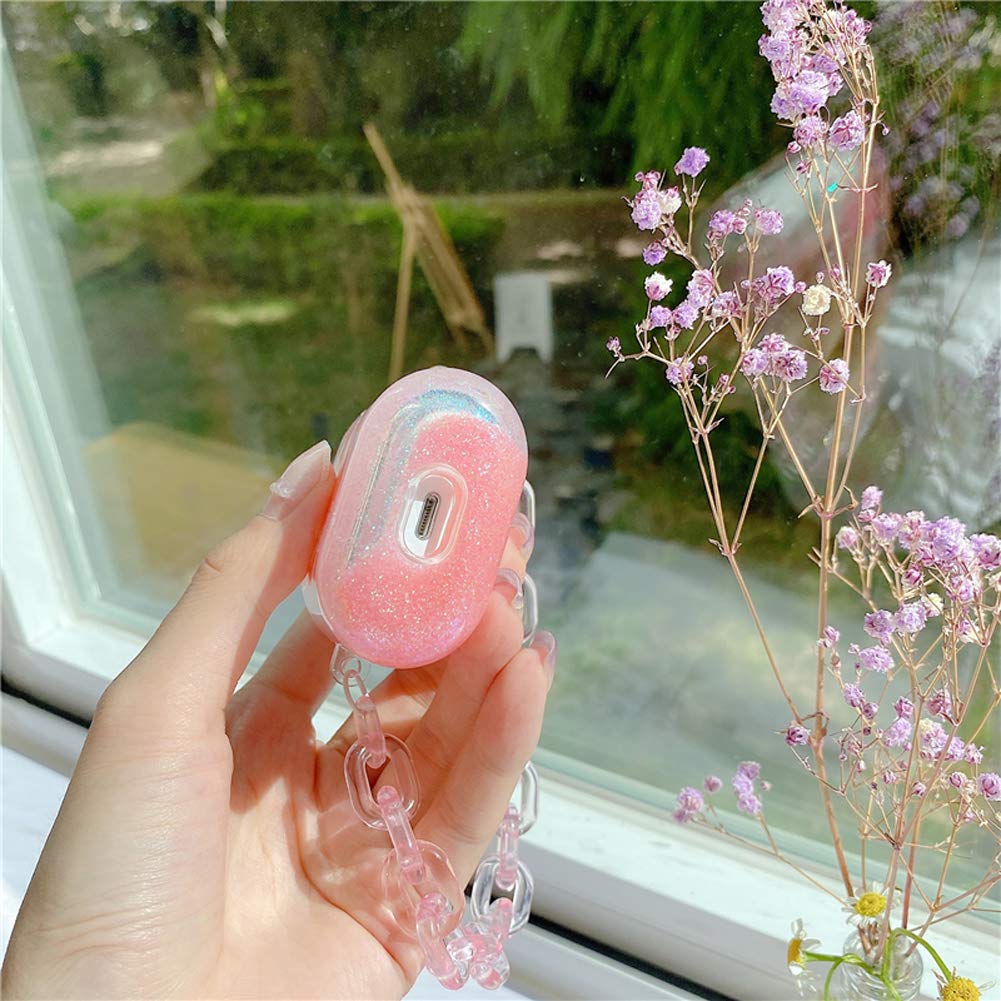 Cute AirPods Pro Case with Sequins - Wireless Charging, Hard Protective Cover for Girls | Kawaii Bunny Design for Daily Use & Travel
