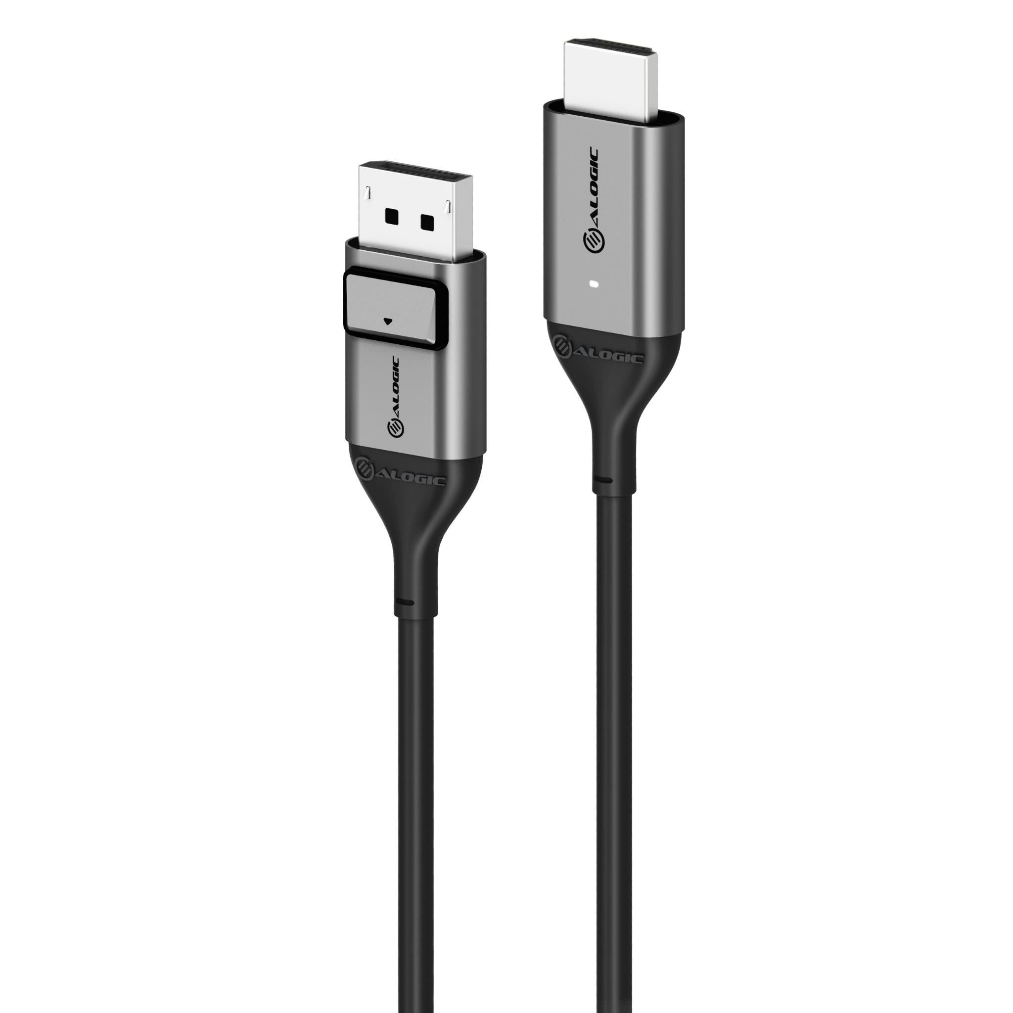 Alogic Ultra DisplayPort 1.4 to HDMI 2.0 Active Cable 6.6ft (2m) - 4K 60Hz HDR Video Converter for Gaming, Home Theater & Office Setup