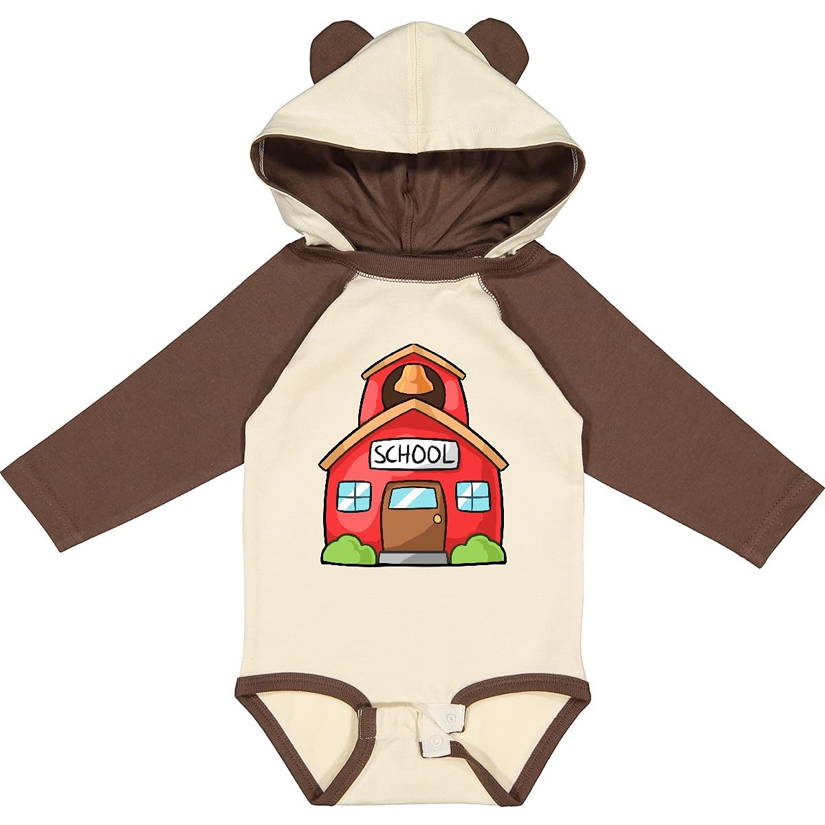 Inktastic Adorable School House Print Long Sleeve Baby Bodysuit - Perfect for Daycare, Playdates & First Day of School Photos