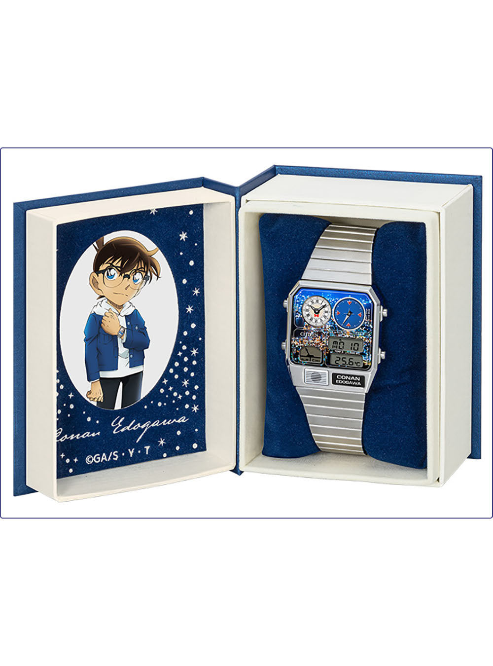 Detective Conan × Citizen Ana-Digi Temp Japan Movement Limited Edition Watch - Stylish Anime Collectible for Fans & Watch Enthusiasts - Perfect for Cosplay, Gifts & Anime Conventions