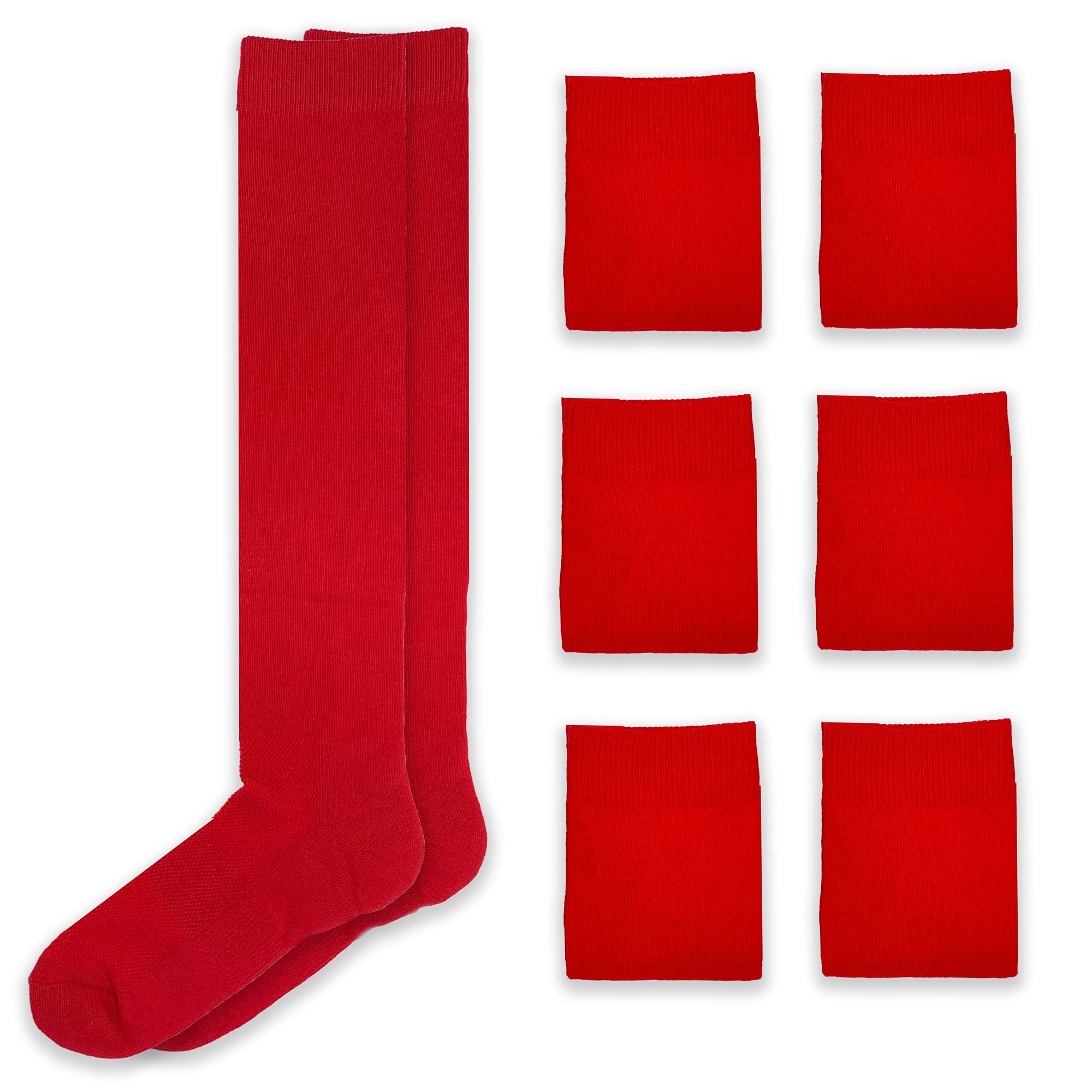 Solid Color Multi-Sport Knee High Socks for Soccer, Baseball, Softball & Football - Breathable Athletic Crew Socks for Men & Women - Perfect for Training, Games & Team Sports