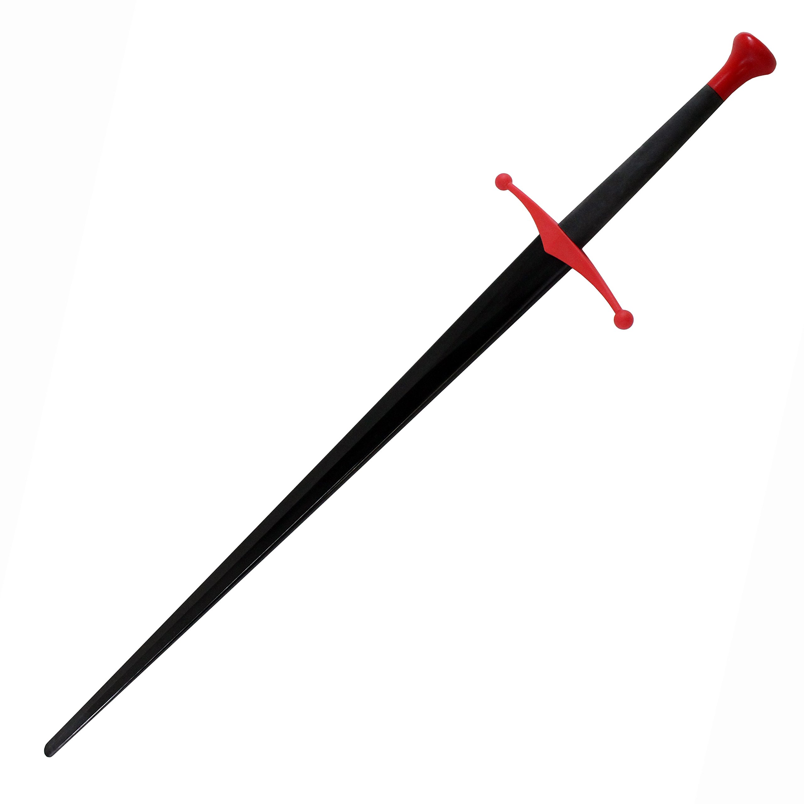 Red Dragon Armoury Synthetic Training Longsword - Black Blade with Red Hilt for HEMA, LARP & Medieval Combat Practice | Durable Polypropylene Sparring Weapon
