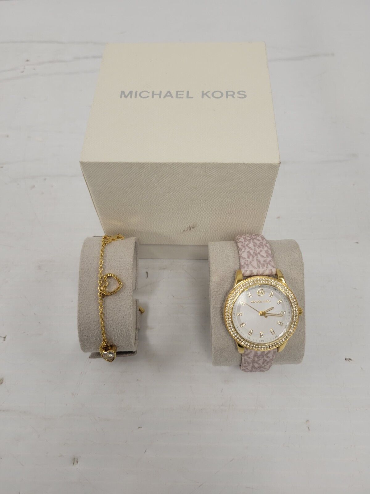 Michael Kors Women's Watch and Bracelet Set - Luxury Stainless Steel Watch with Matching Bracelet - Perfect for Gifts, Parties, and Everyday Wear