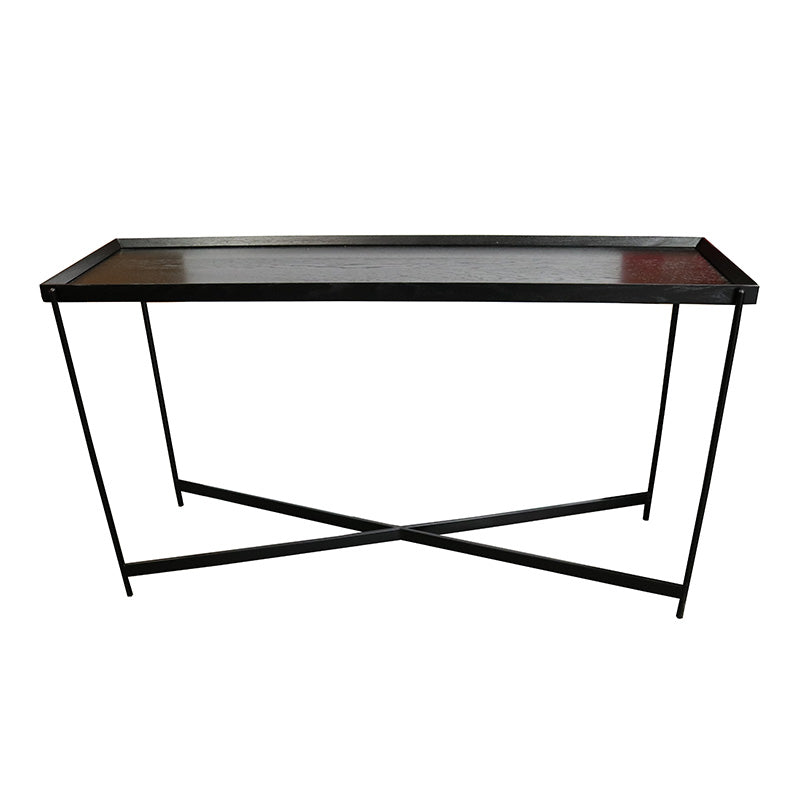 Modern Black Rian Console Table - Entryway Hallway Sofa Table for Home Decor & Storage | Perfect for Living Room, Bedroom, or Office