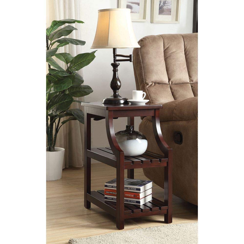 Wasaki Espresso Sofa Side Table - Nightstand, Coffee Table & End Table for Living Room, Bedroom & Entryway - Perfect for Holding Lamps, Books & Decor
