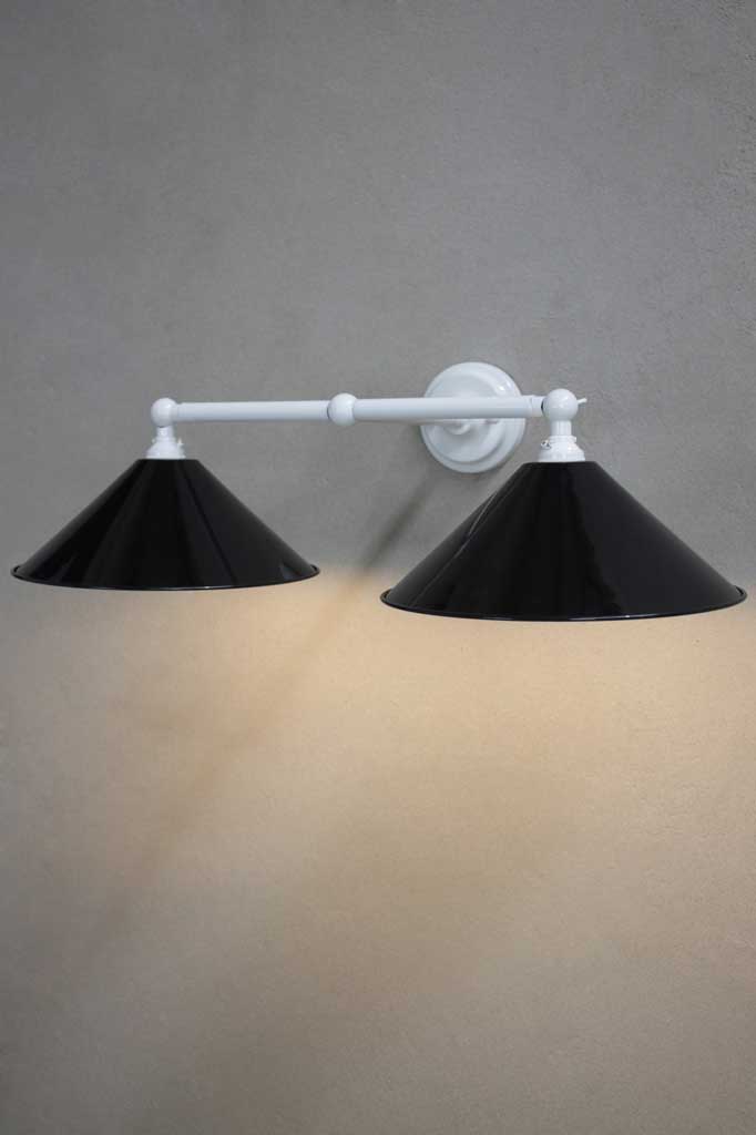Modern Cone Double Swivel Arm Wall Light - Adjustable Indoor/Outdoor Sconce for Bedroom, Living Room, Patio & Hallway Lighting
