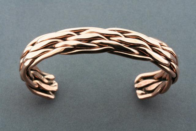 Copper Flat Knot Cuff Bracelet - Handmade Boho Jewelry for Women - Perfect for Casual Wear, Parties & Gifts