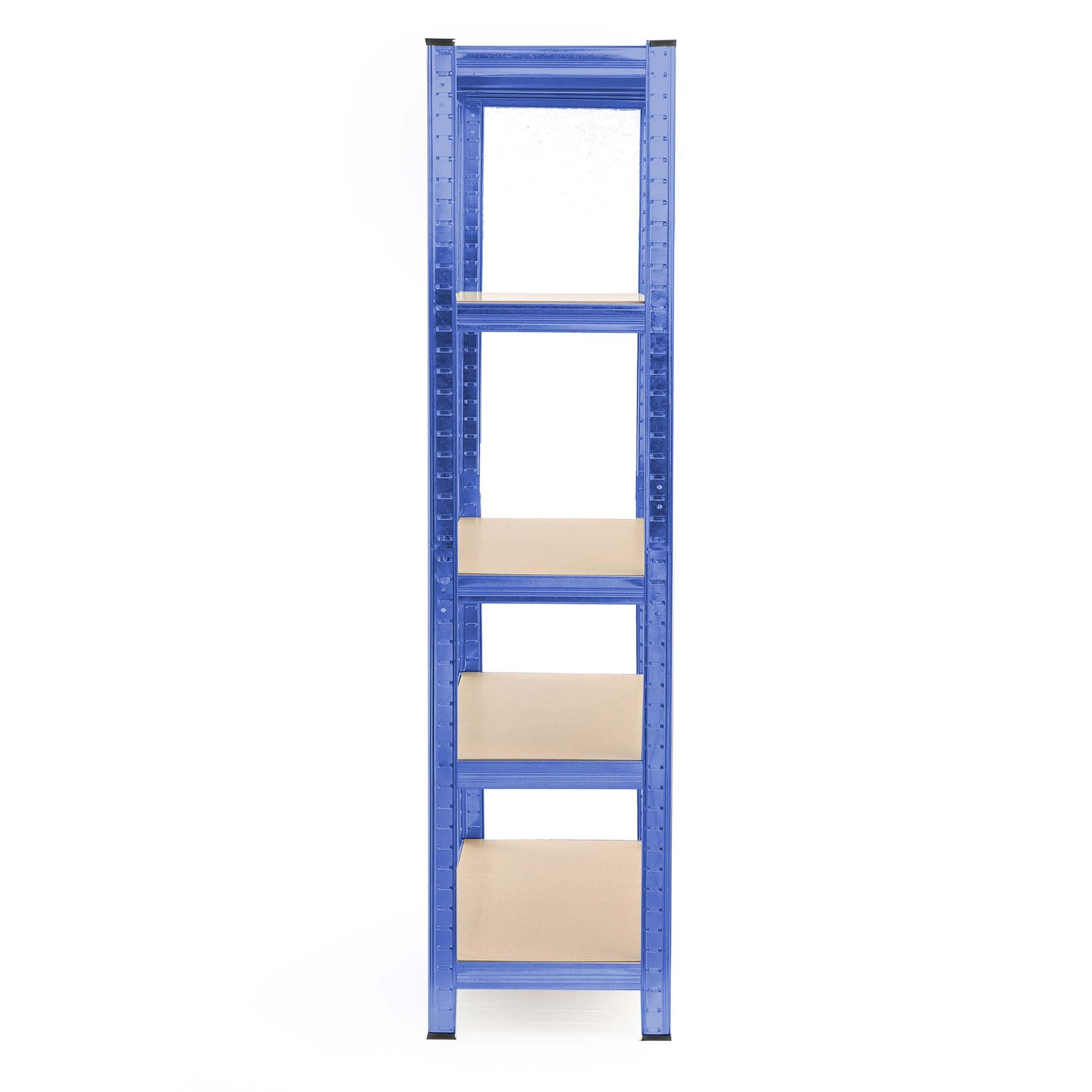 Wiltec Heavy Duty Boltless Shelving Unit 100 x 60 x 204 cm - 5-Tier Industrial Storage Rack with 200kg Capacity per Shelf - Blue Metal Shelves for Garage, Warehouse & Workshop Organization