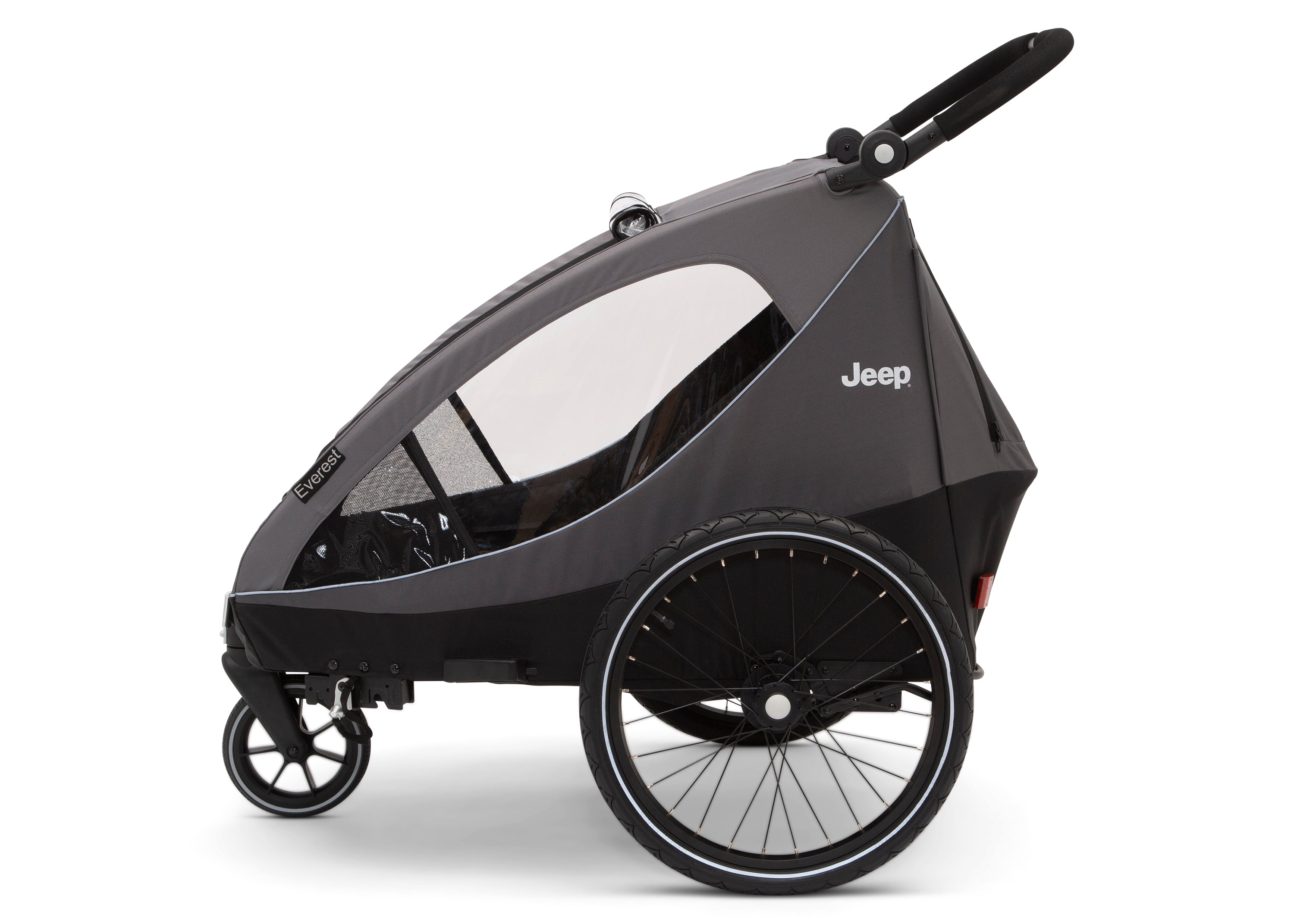 Jeep Everest 2 in 1 Convertible Bike Trailer & Stroller for Toddlers - Double Seater for 2 Kids - Perfect for Cycling, Jogging and Outdoor Family Adventures