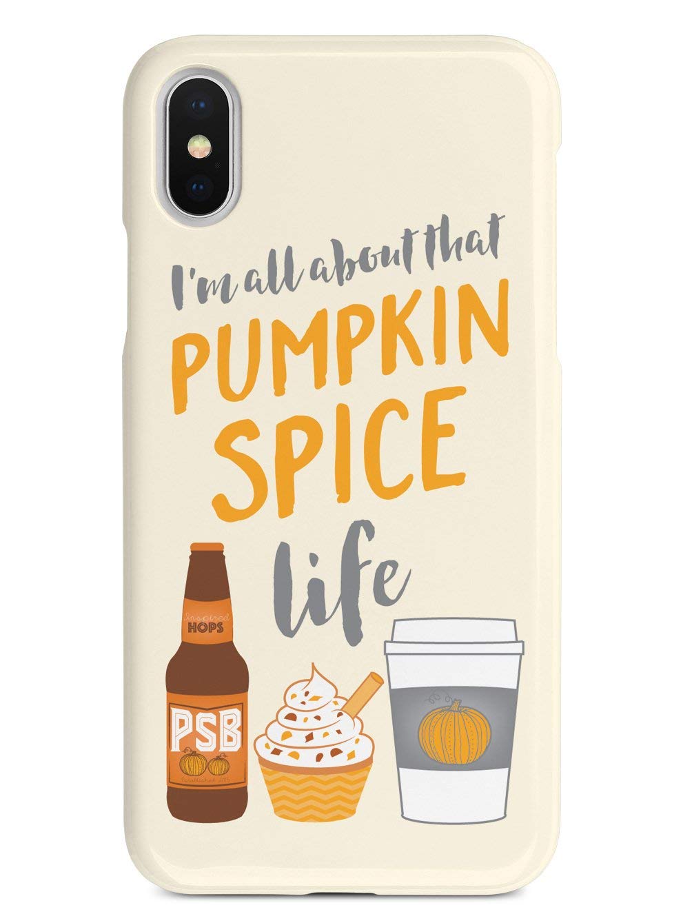 Premium 3D Textured Protective Phone Case for Apple iPhone X/Xs - Inspired Pumpkin Spice Life Design - Shockproof & Slim Fit Cover - Perfect for Daily Use, Travel & Outdoor Activities